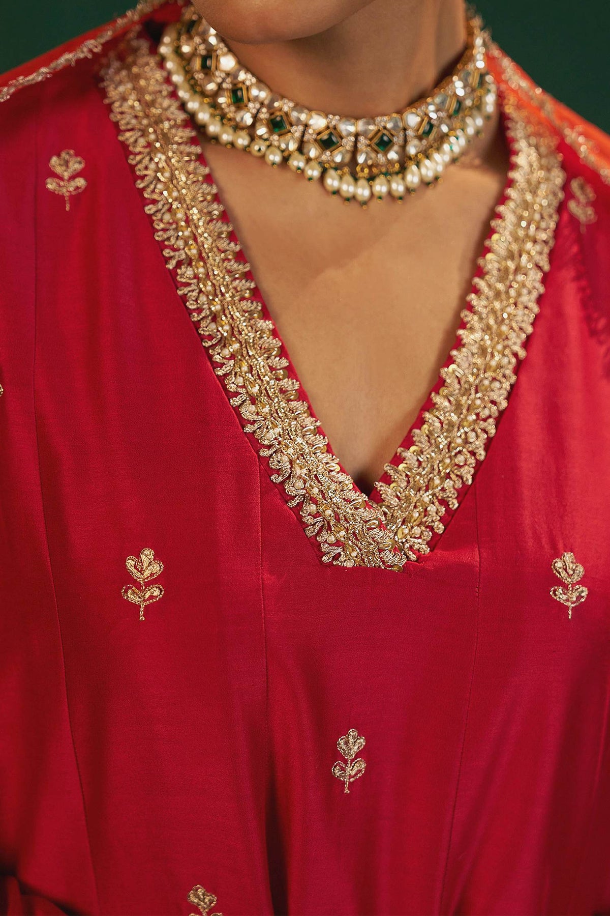 Hirika & Dhruti Red Silk Embroidered Kurta Set For Kids Online at Aza Fashions