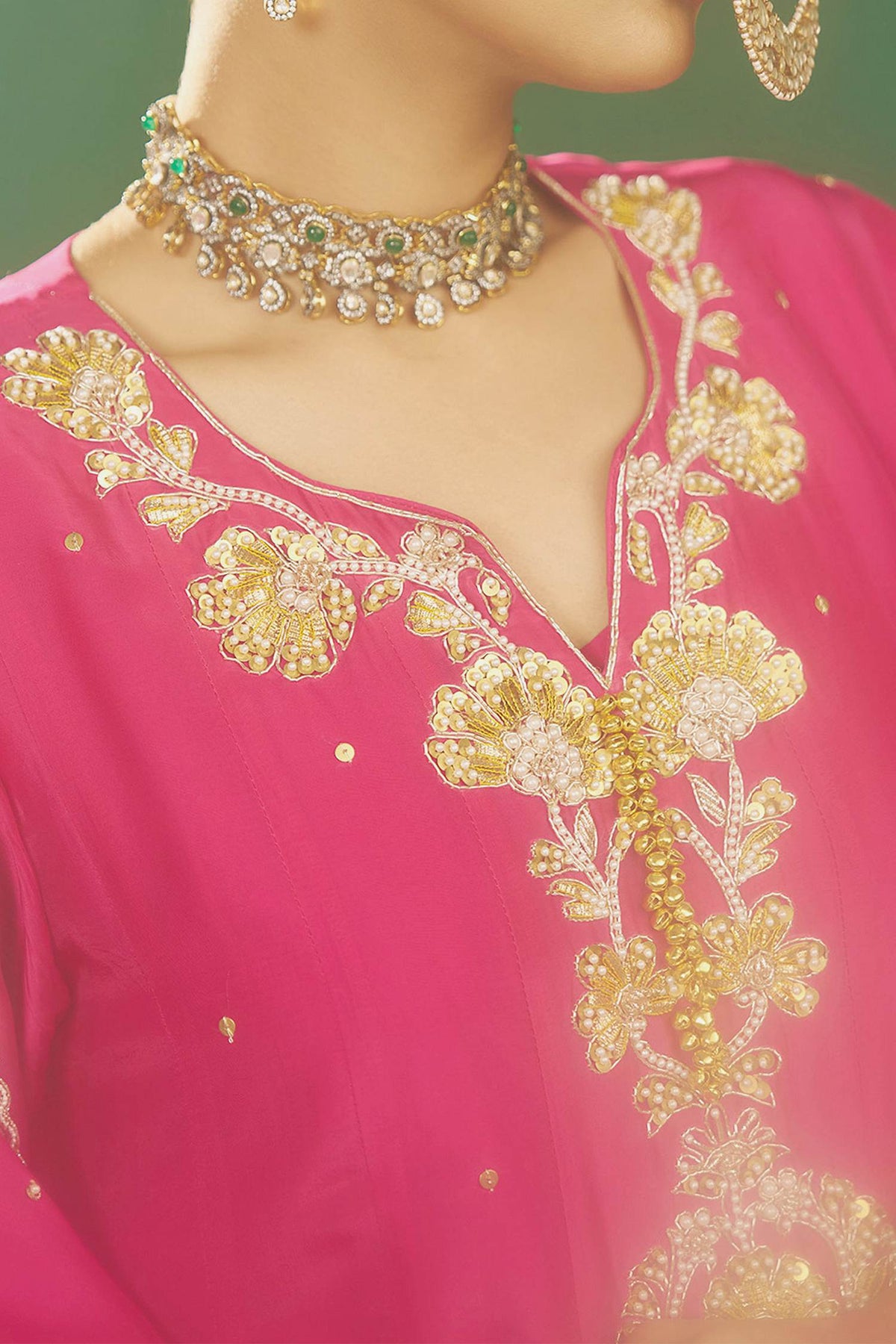 Buy Hirika & Dhruti Pink Zardosi Anarkali Set For Kids