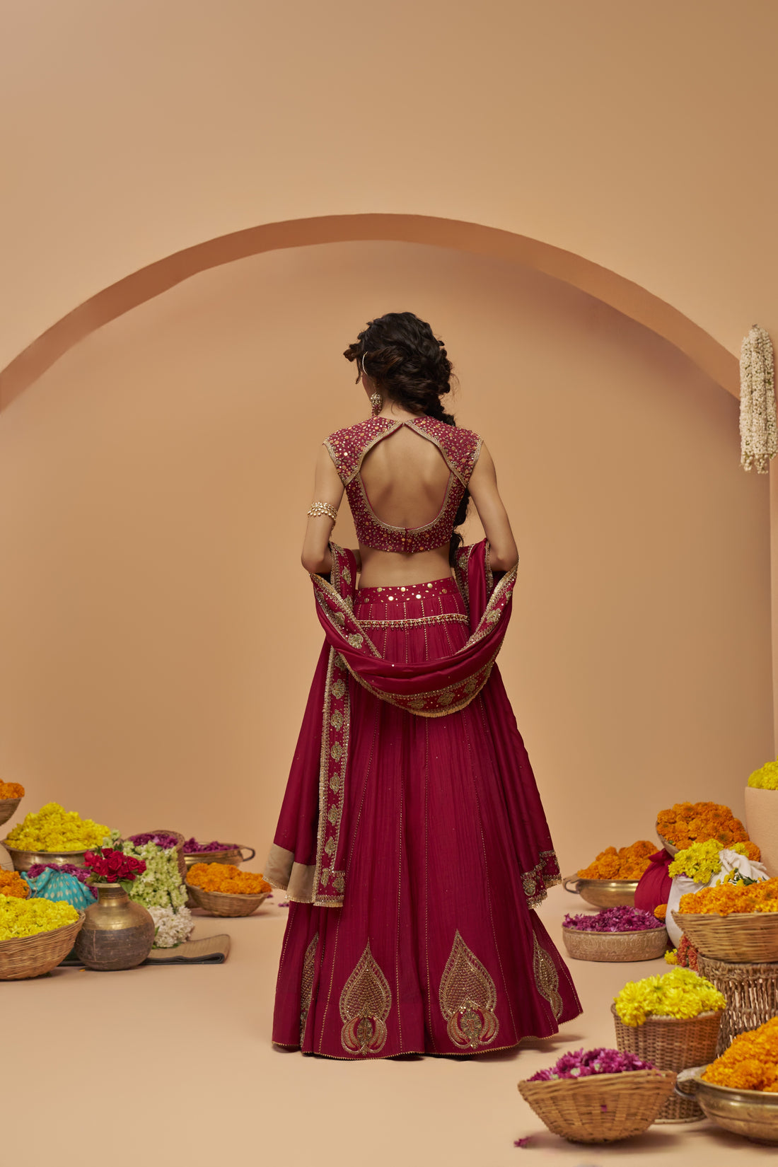 Dark Red Lehenga Set