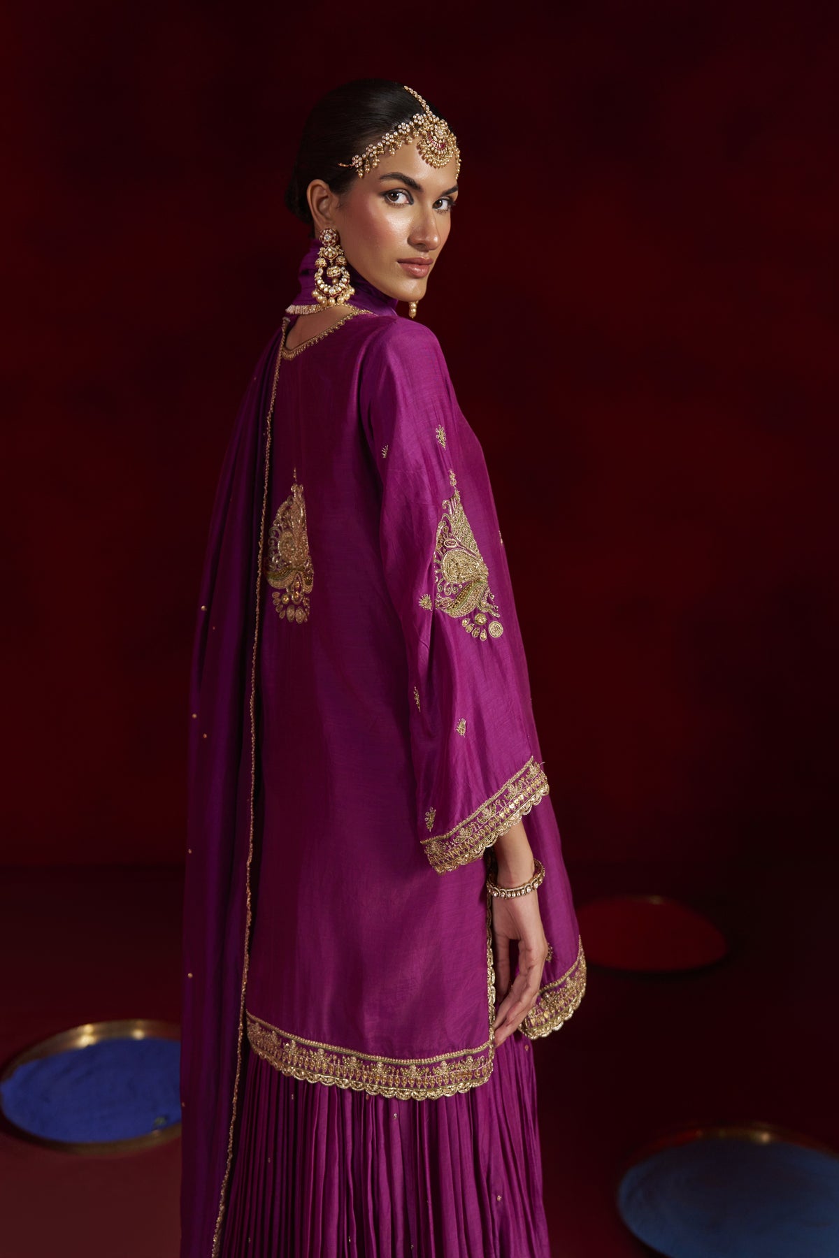 Purple Kurta Sharara Set