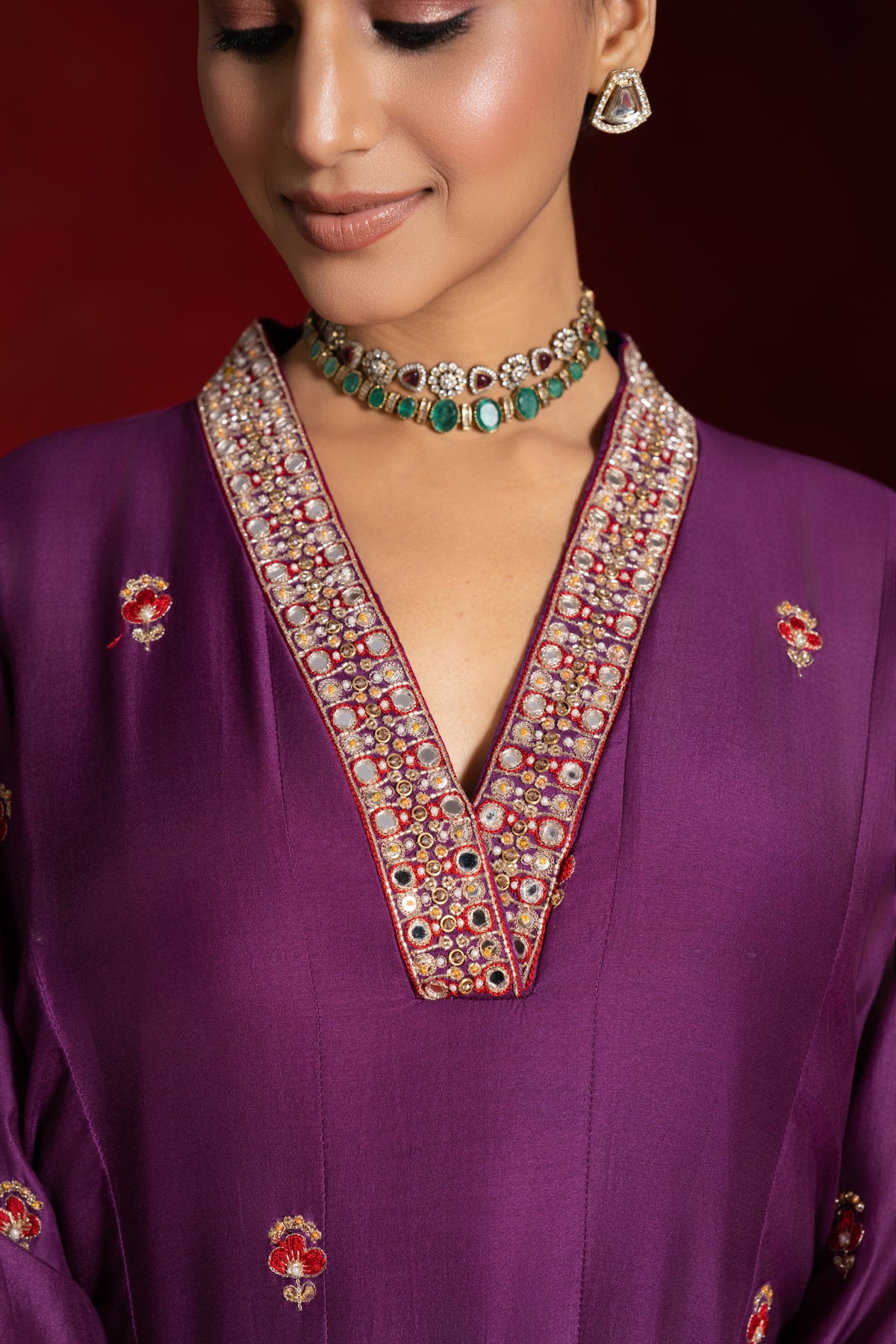 Purple Mirror Dhoti