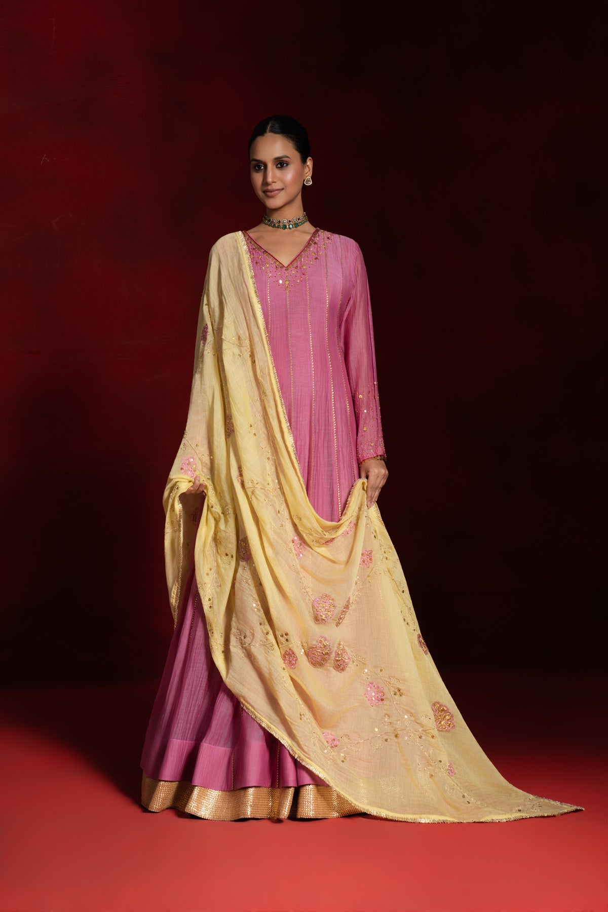 Lavender Pink Anarkali