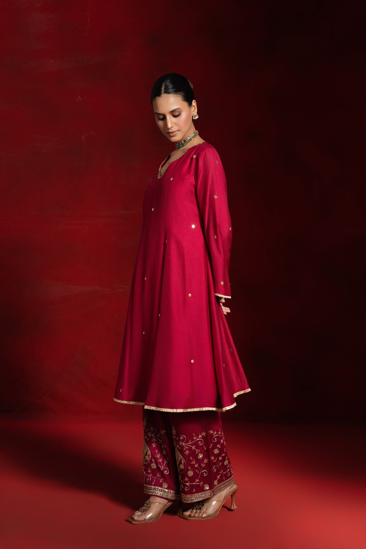 Red Tikki Kurta