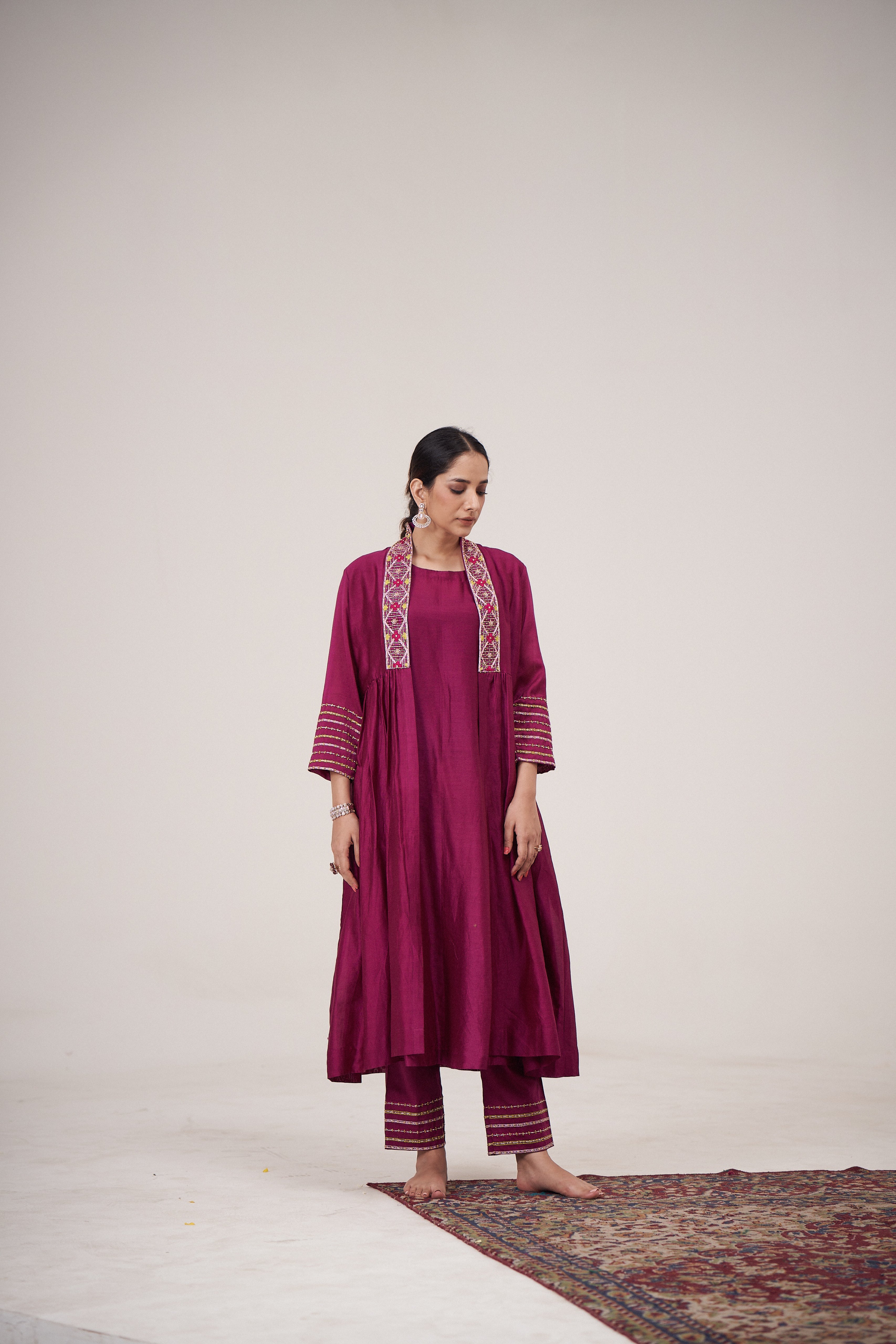 Sunairi Resham Jacket Kurta Set
