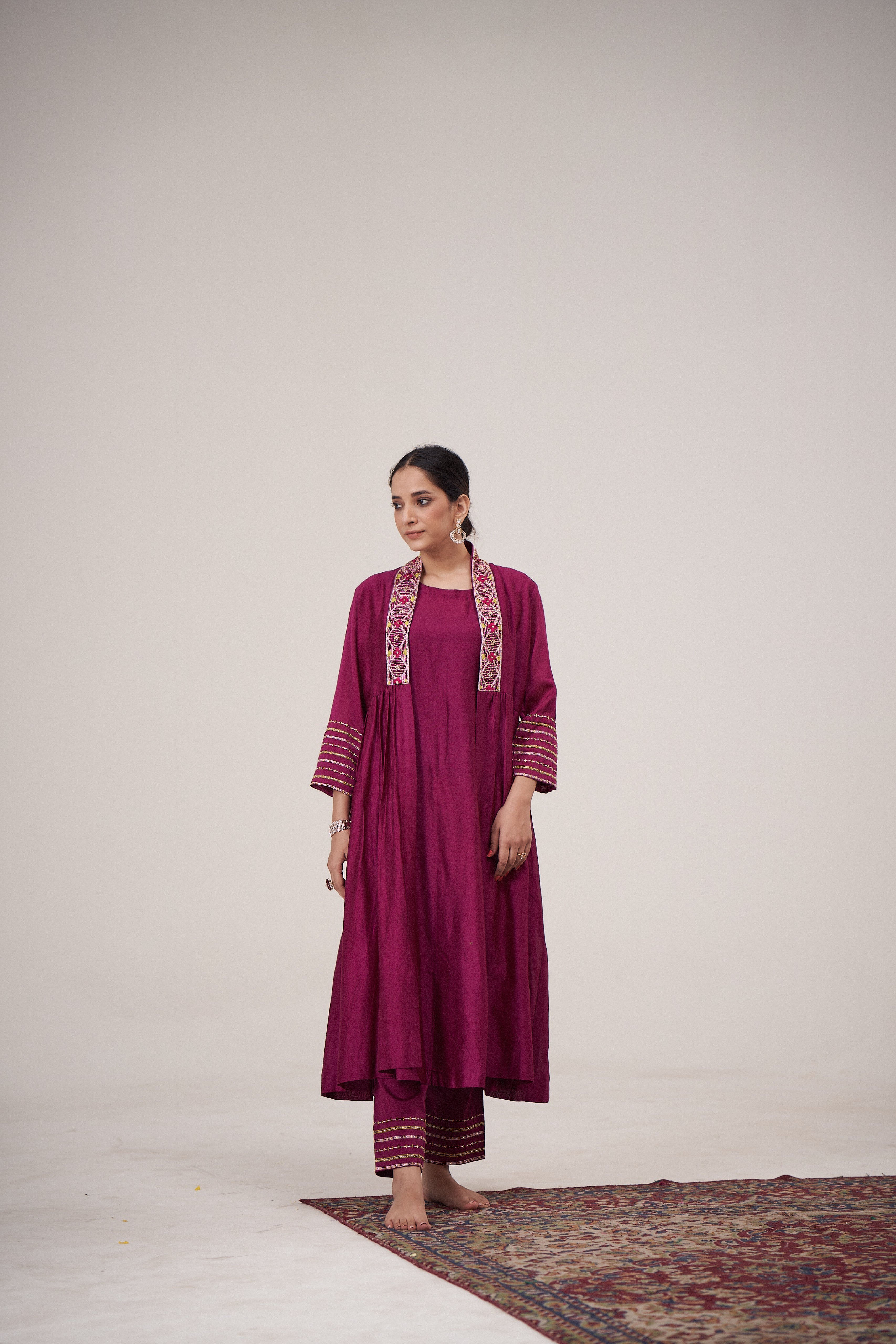 Sunairi Resham Jacket Kurta Set