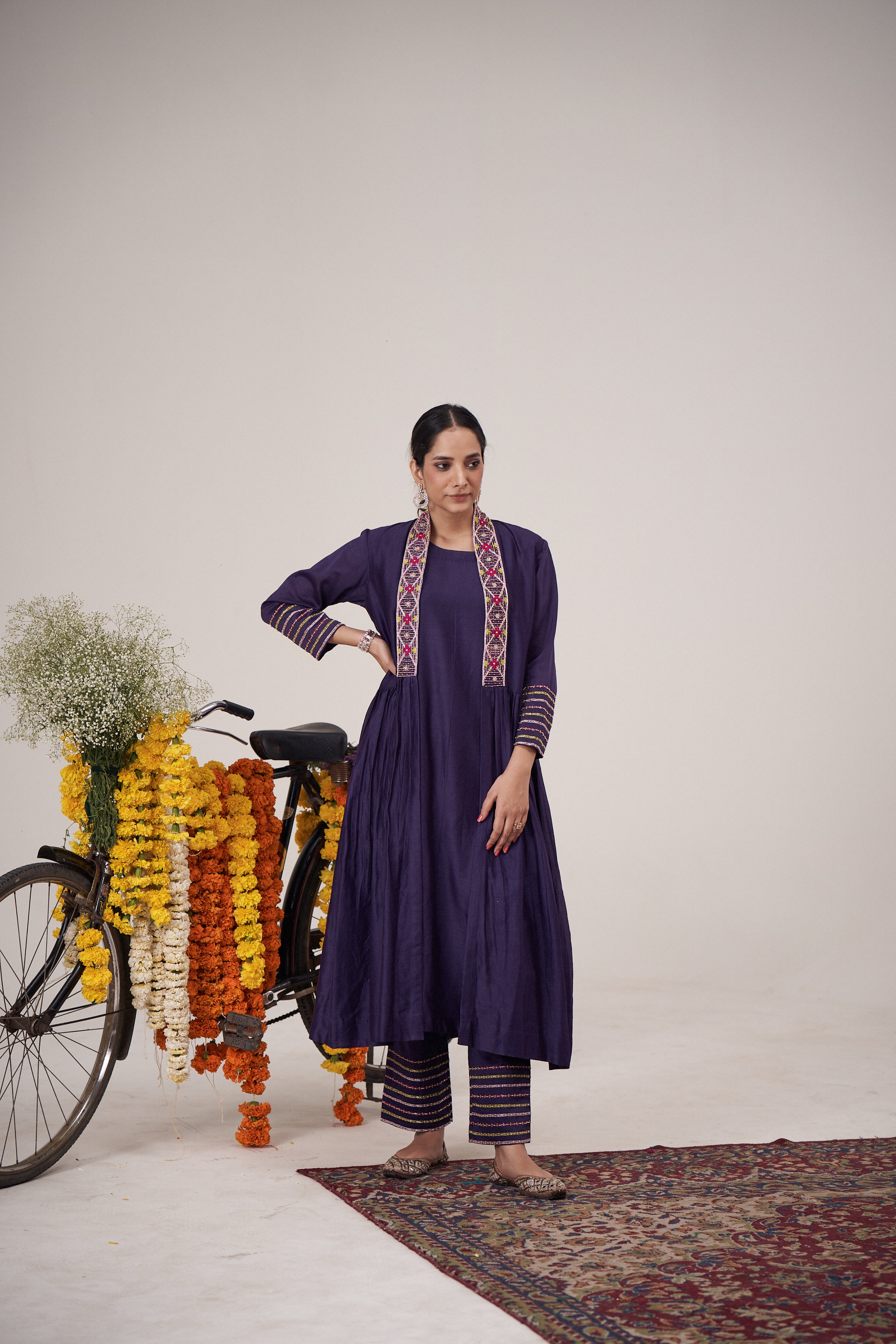 Sunairi Resham Jacket Kurta Set