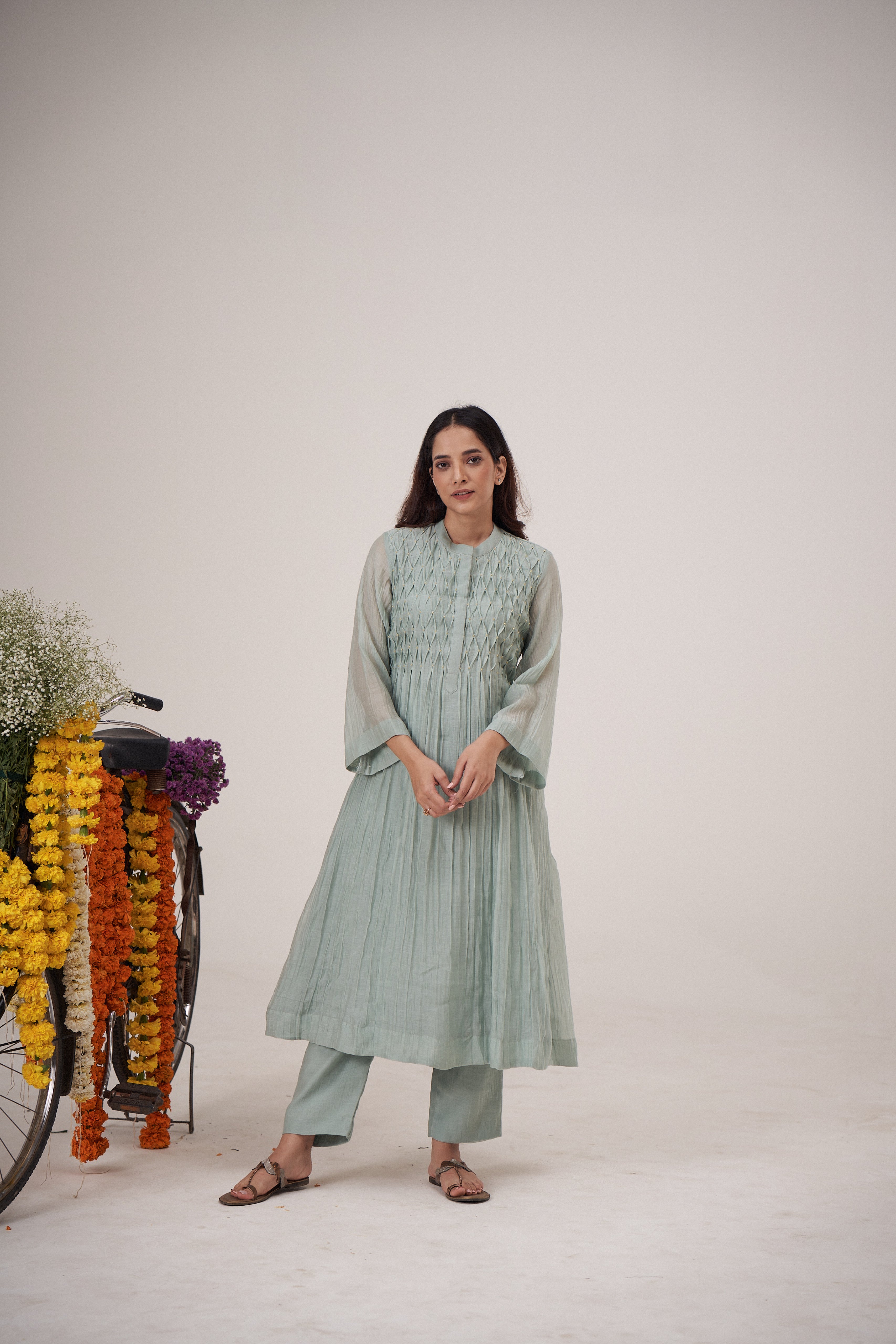 Asmani Smocking Kurta Set