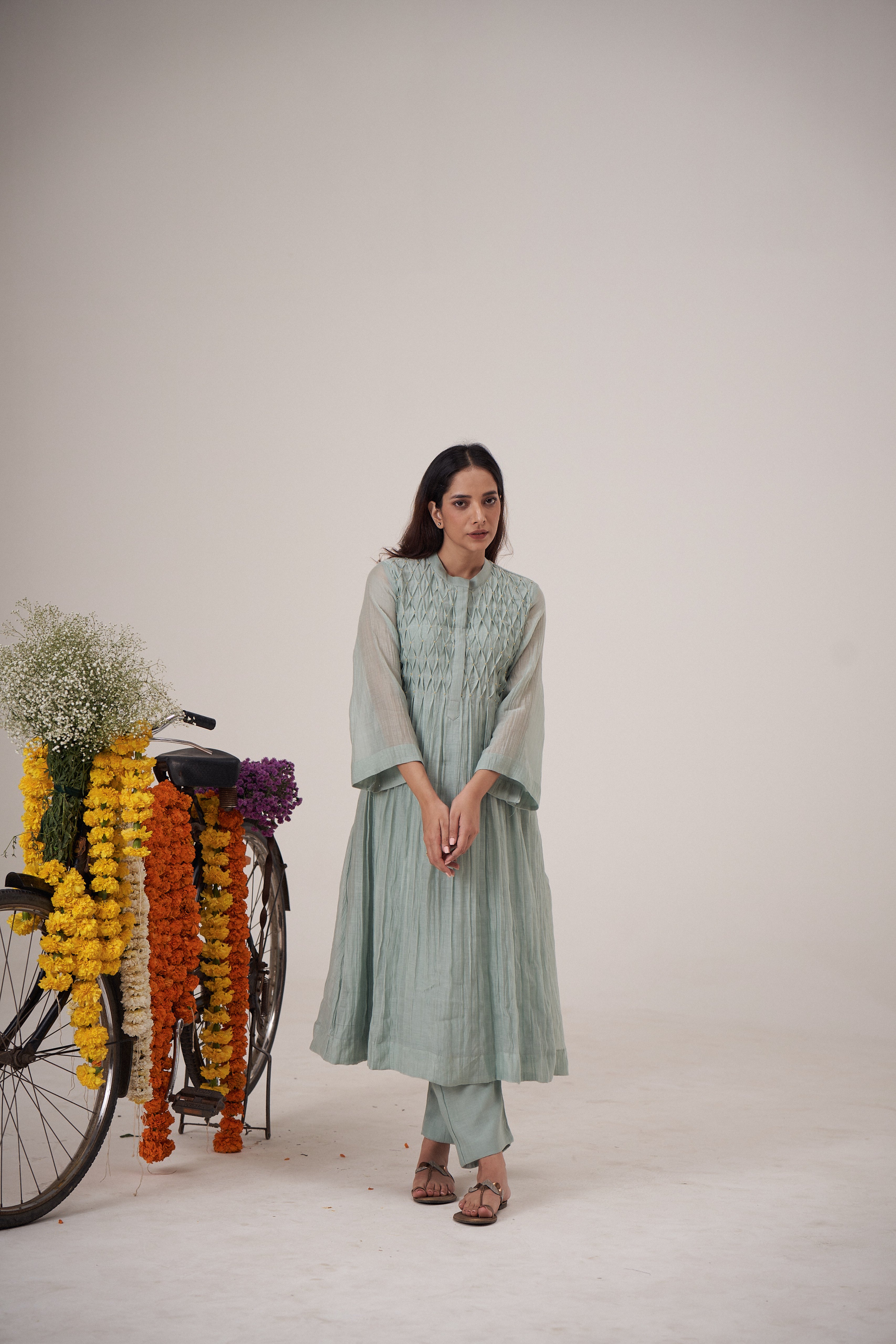 Asmani Smocking Kurta Set