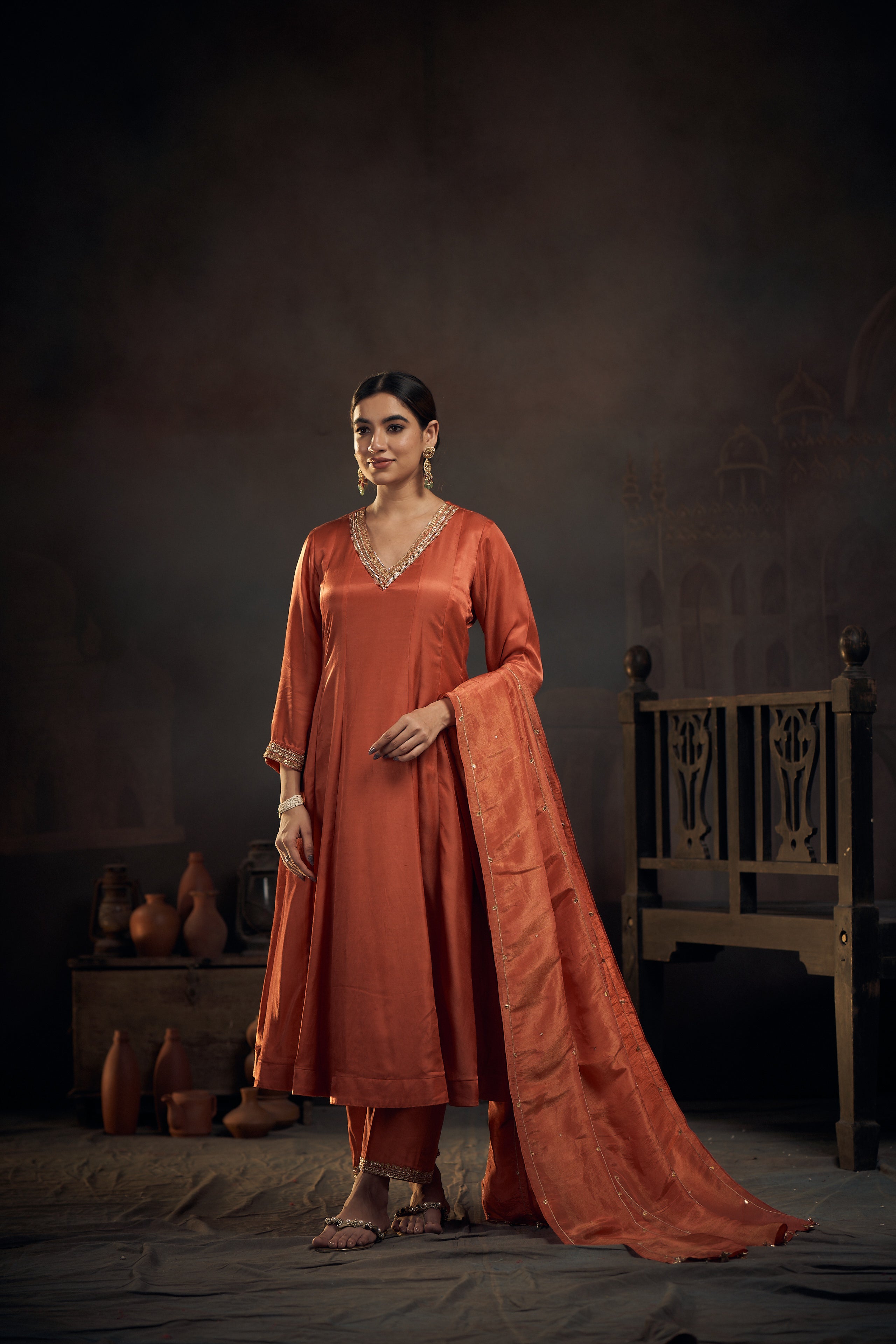 Kesar Anarkali set