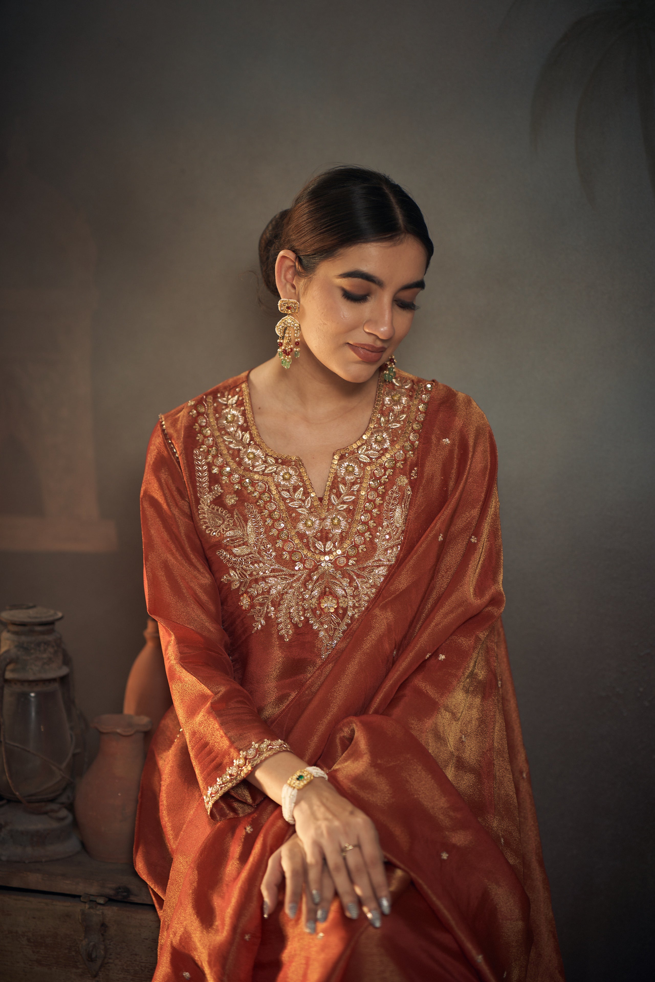 Nawabi Tisuue Kurta Set