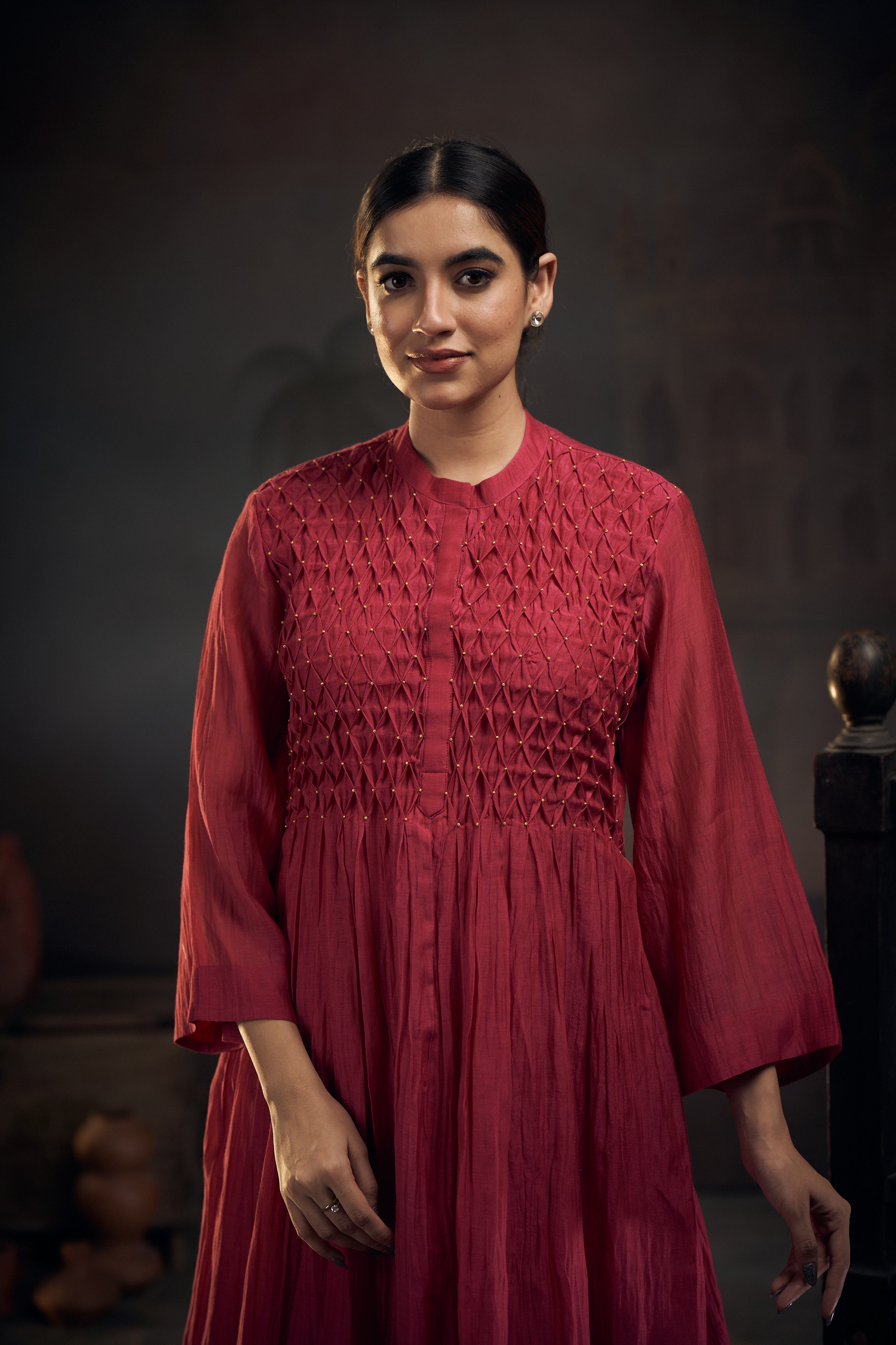 Asmani Smocking Kurta Set