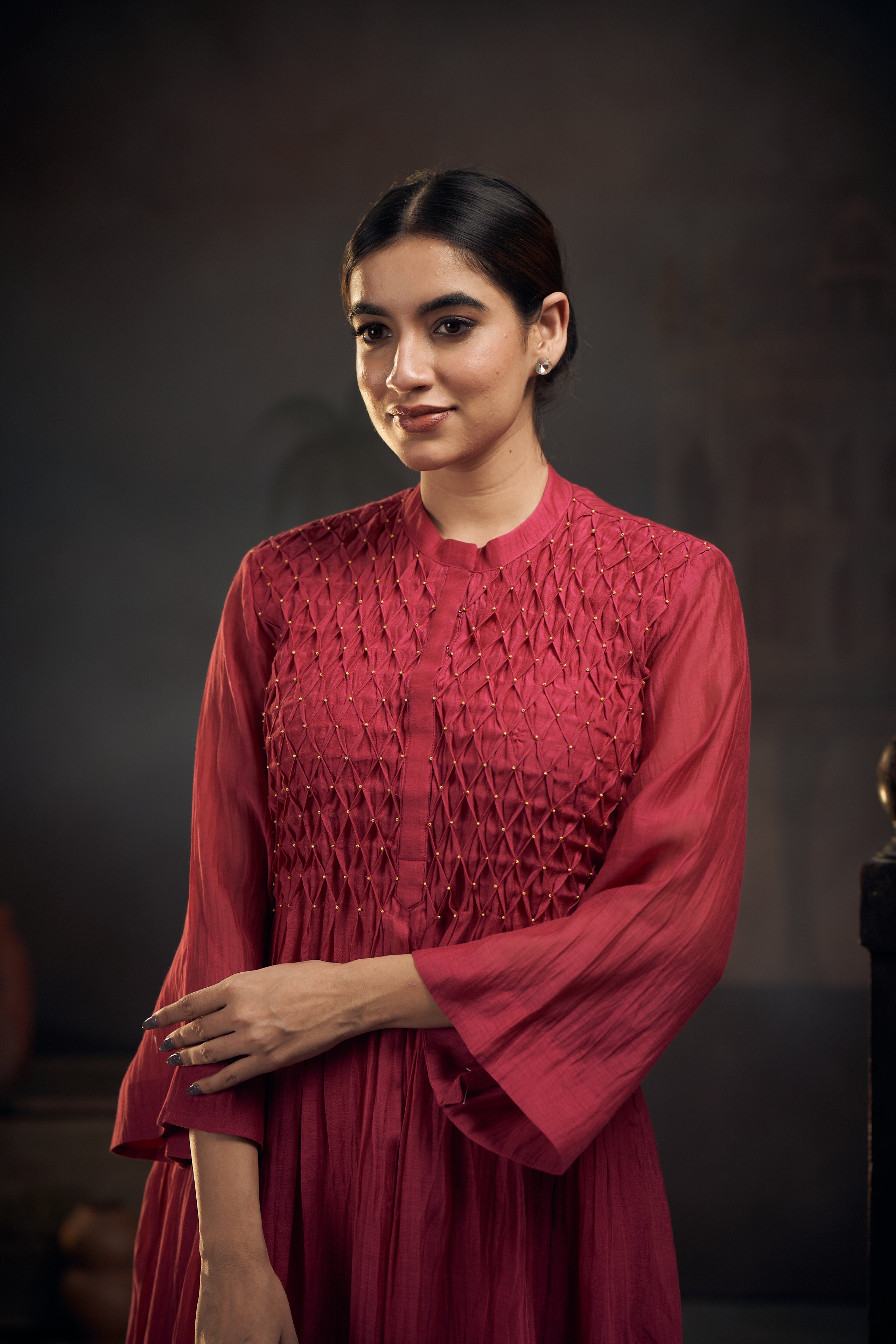 Asmani Smocking Kurta Set