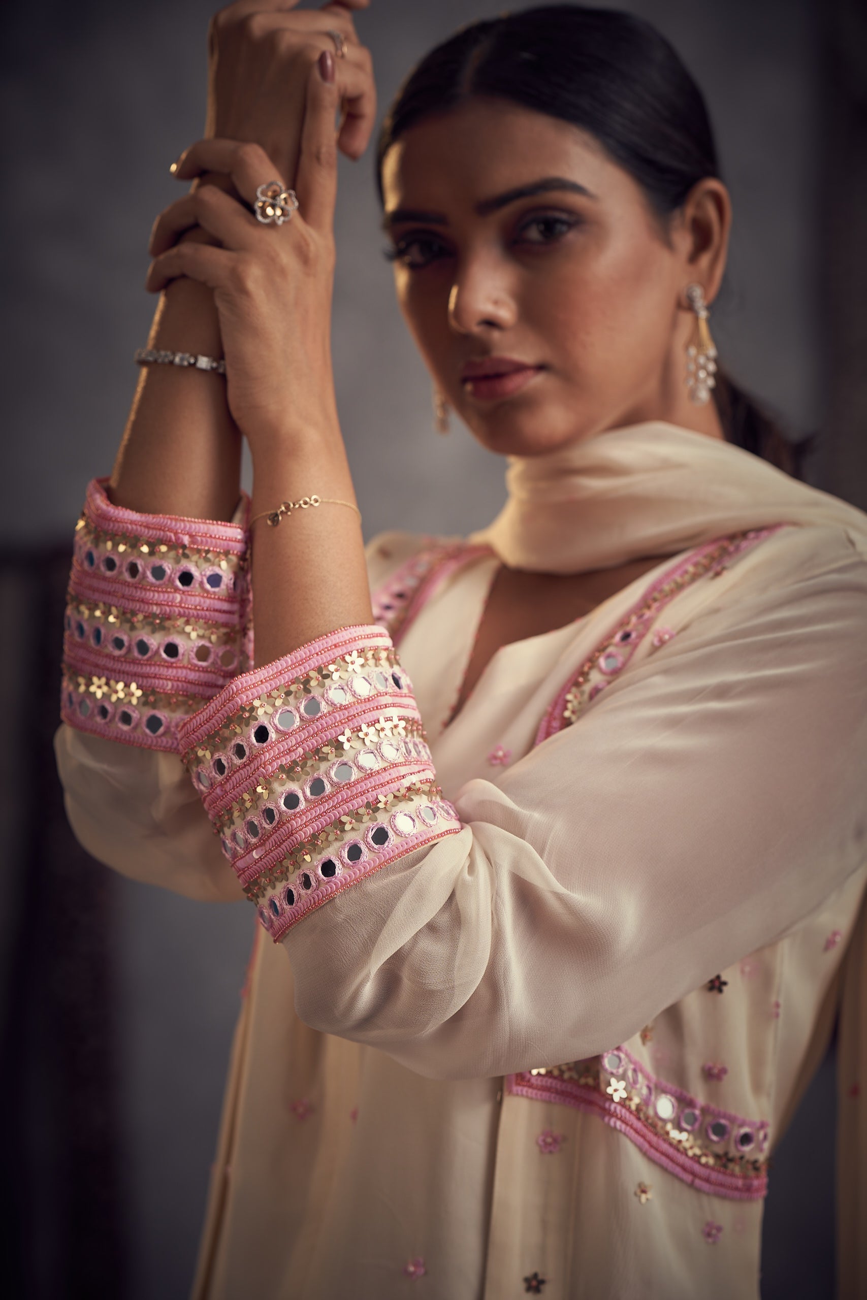 Gazal Ivory Jacket Kurta Set