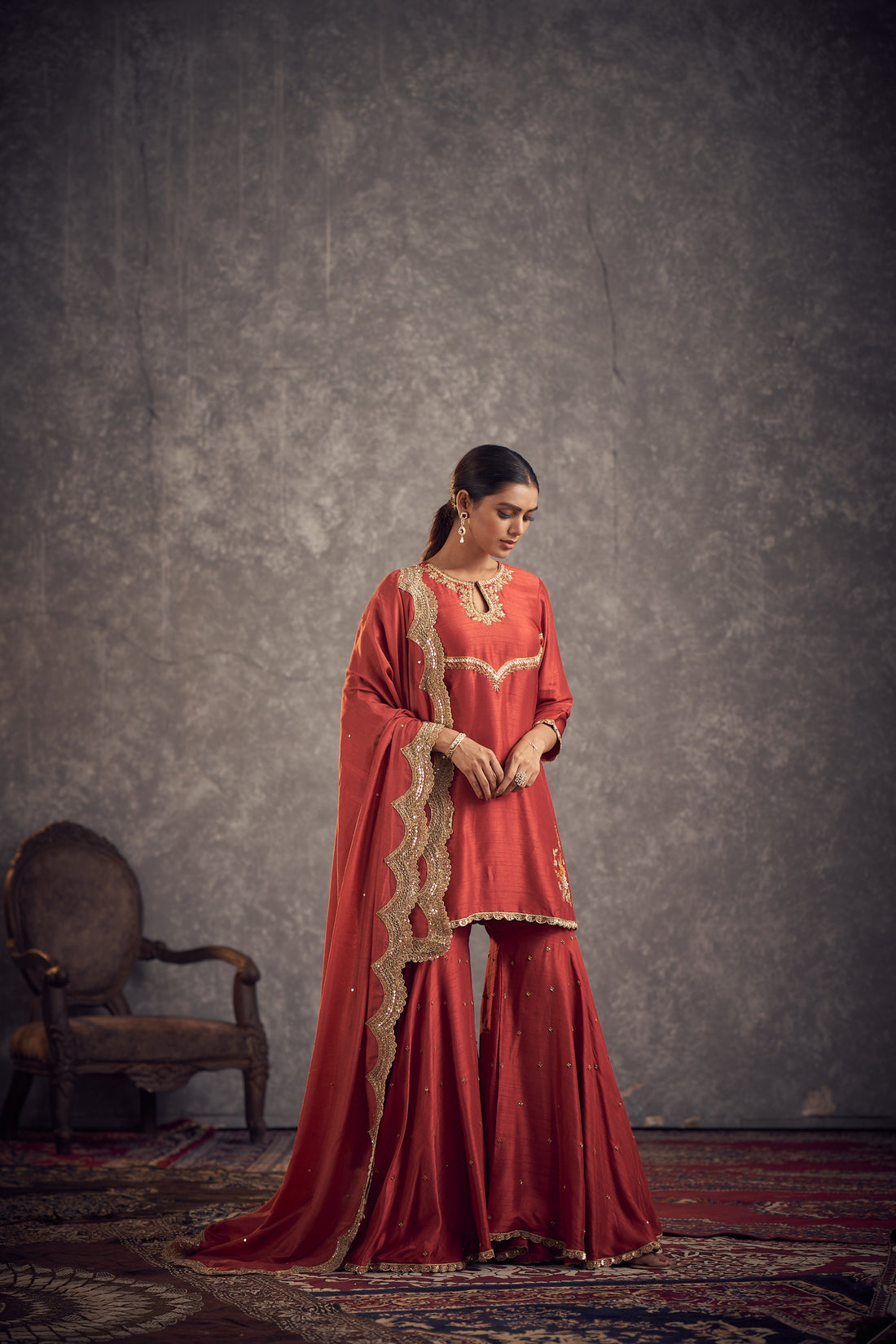 Laal kurta sharara set