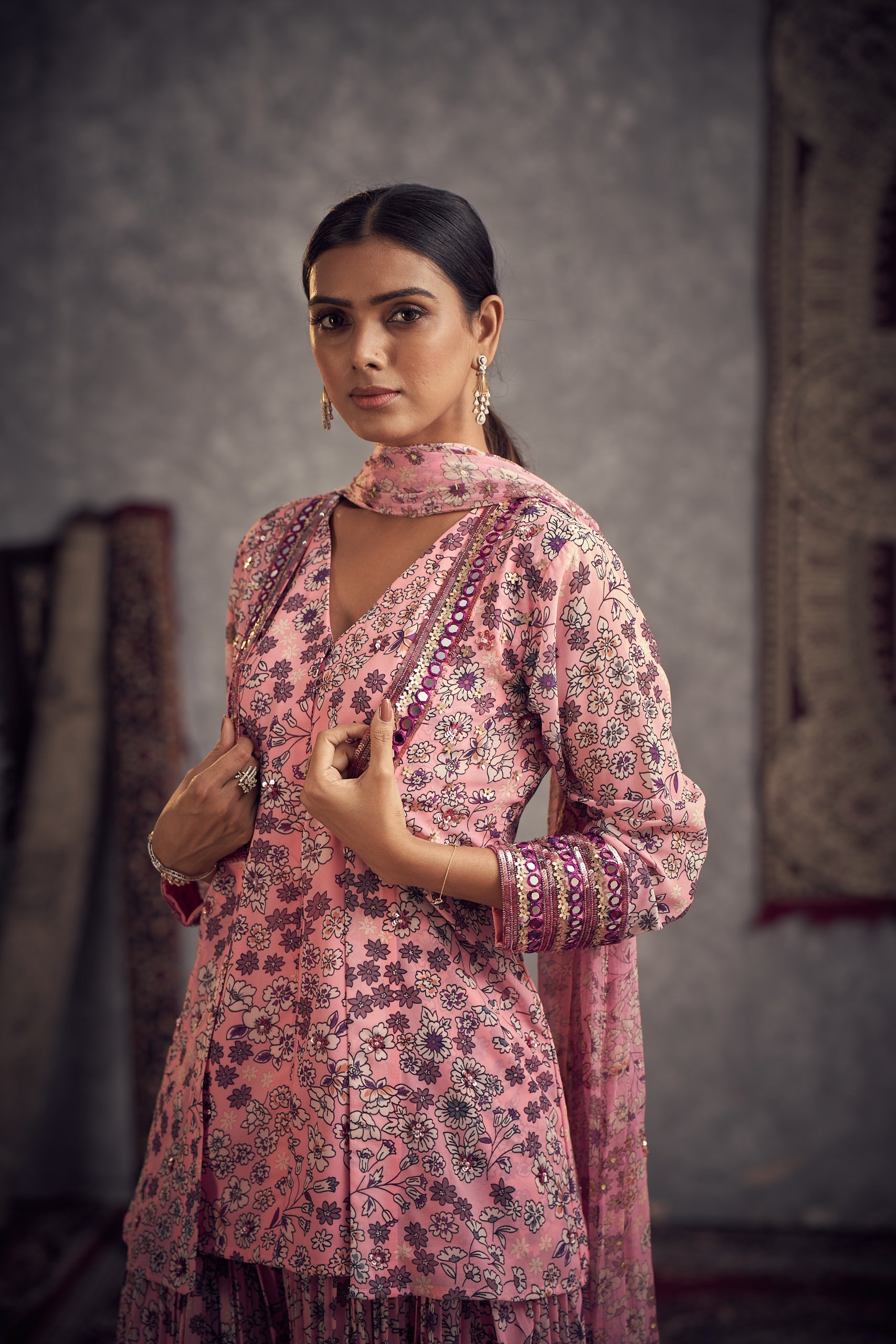 Sheesh Jacket Sharara set