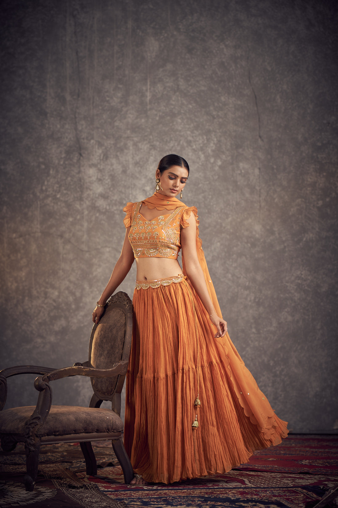 Aam Peela Ghaghra Set