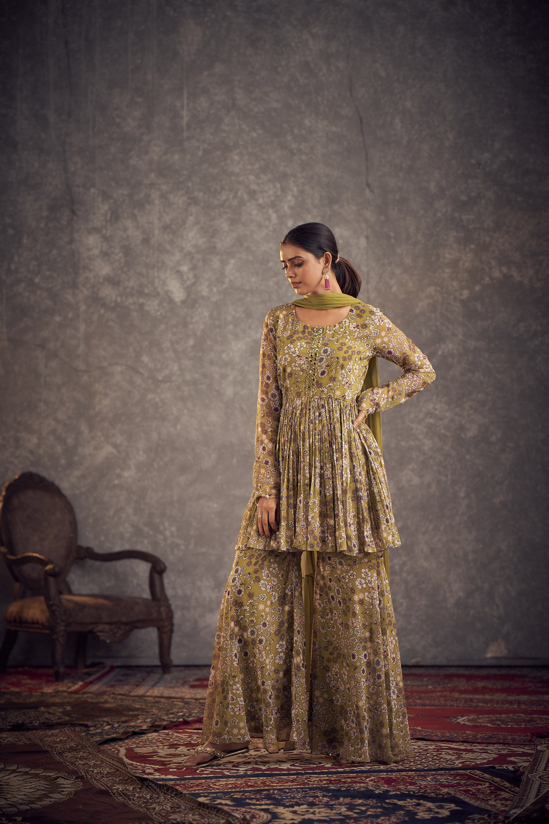 Floral Neela Peplum Set