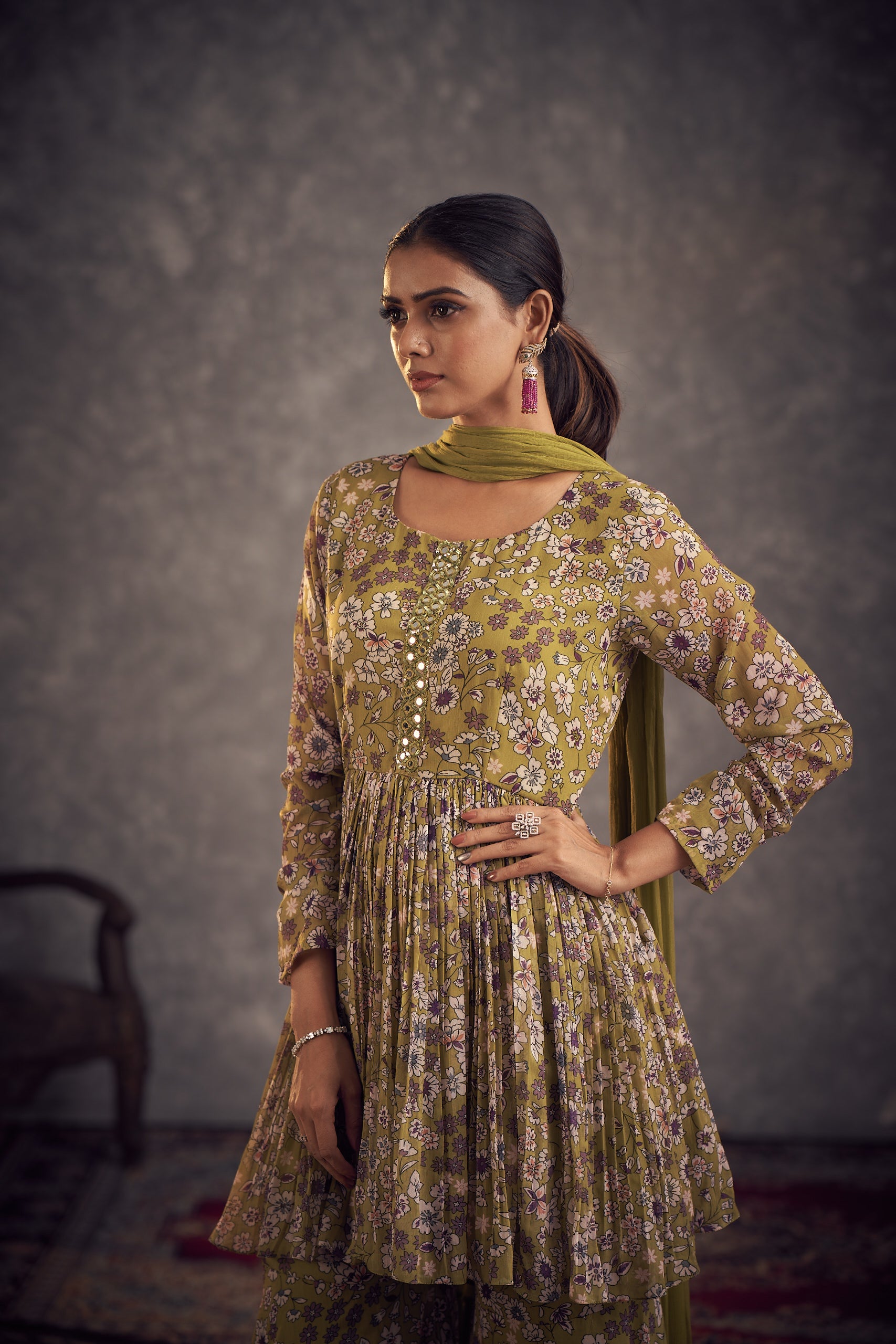 Floral Neela Peplum Set