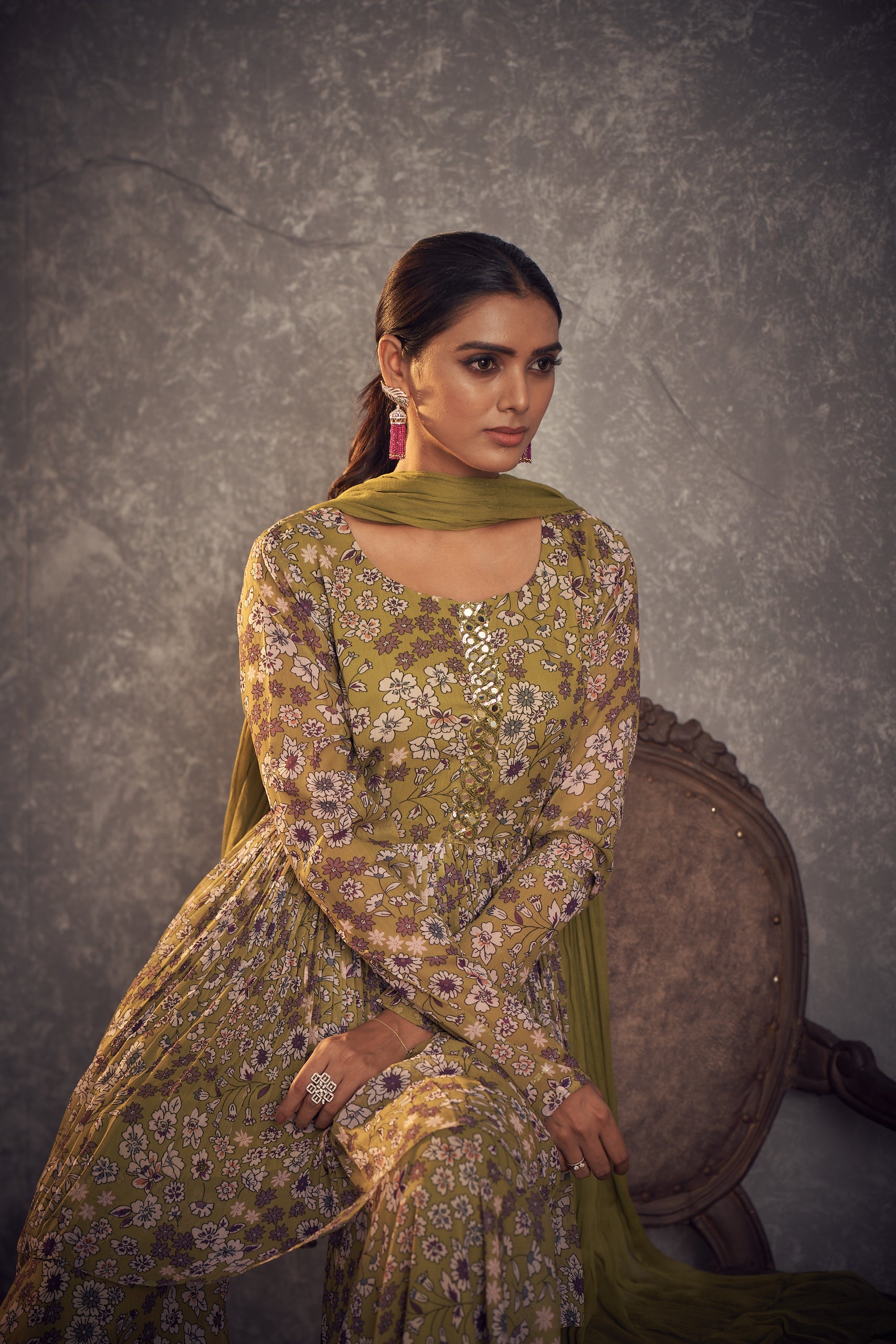Floral Neela Peplum Set