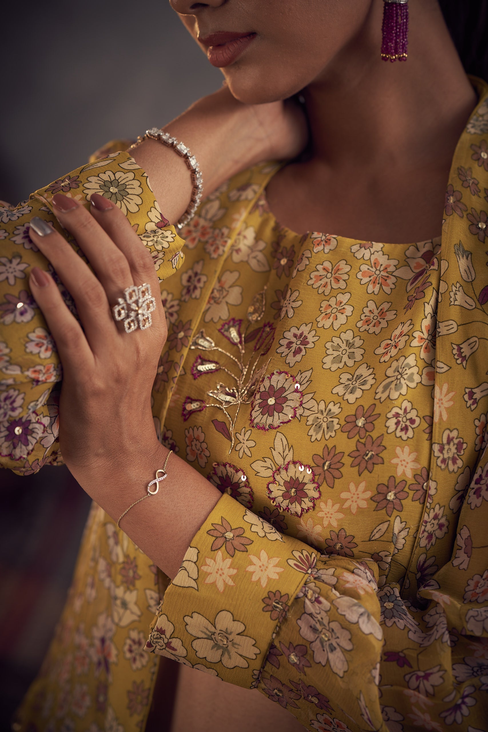 Phulai Printed Jacket Ghaghra Set