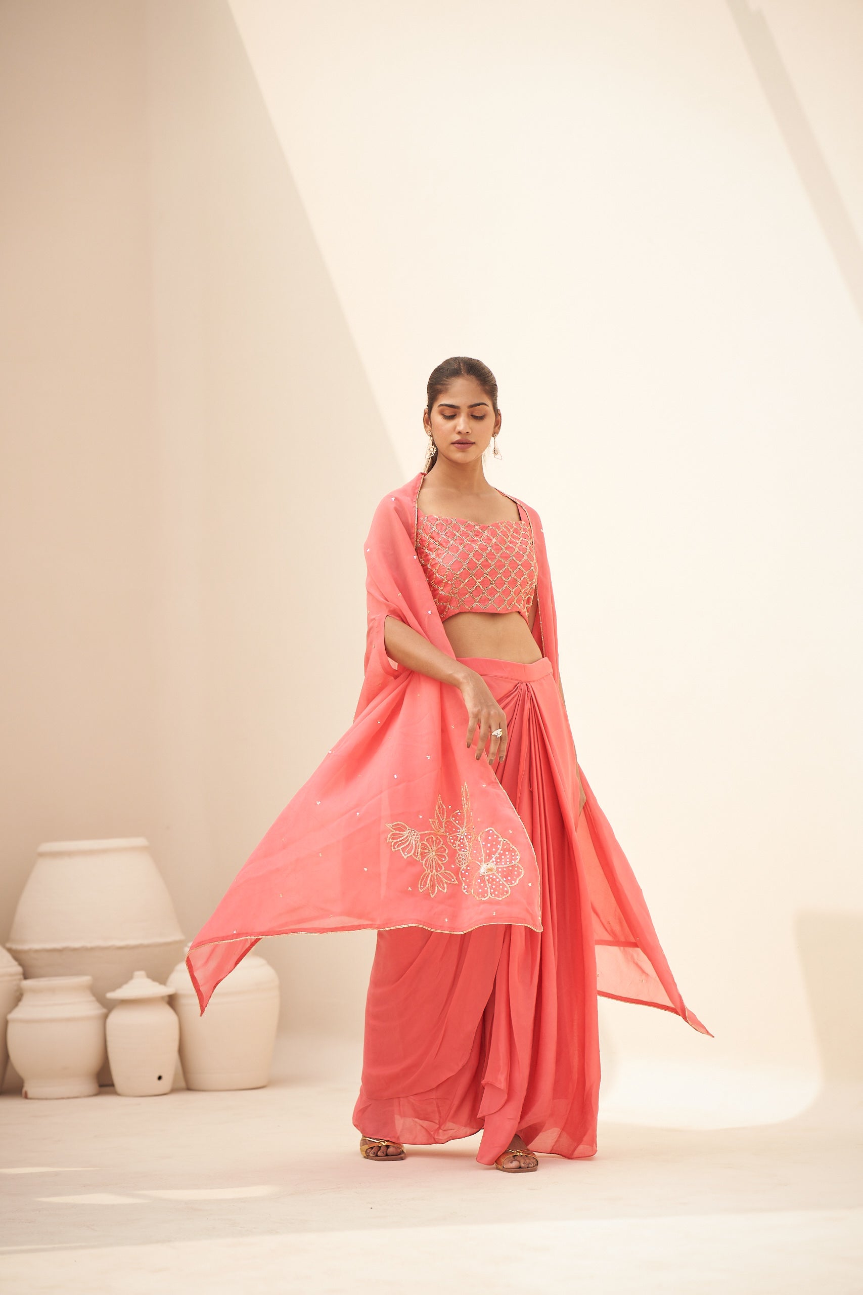 Drape Skirt Set