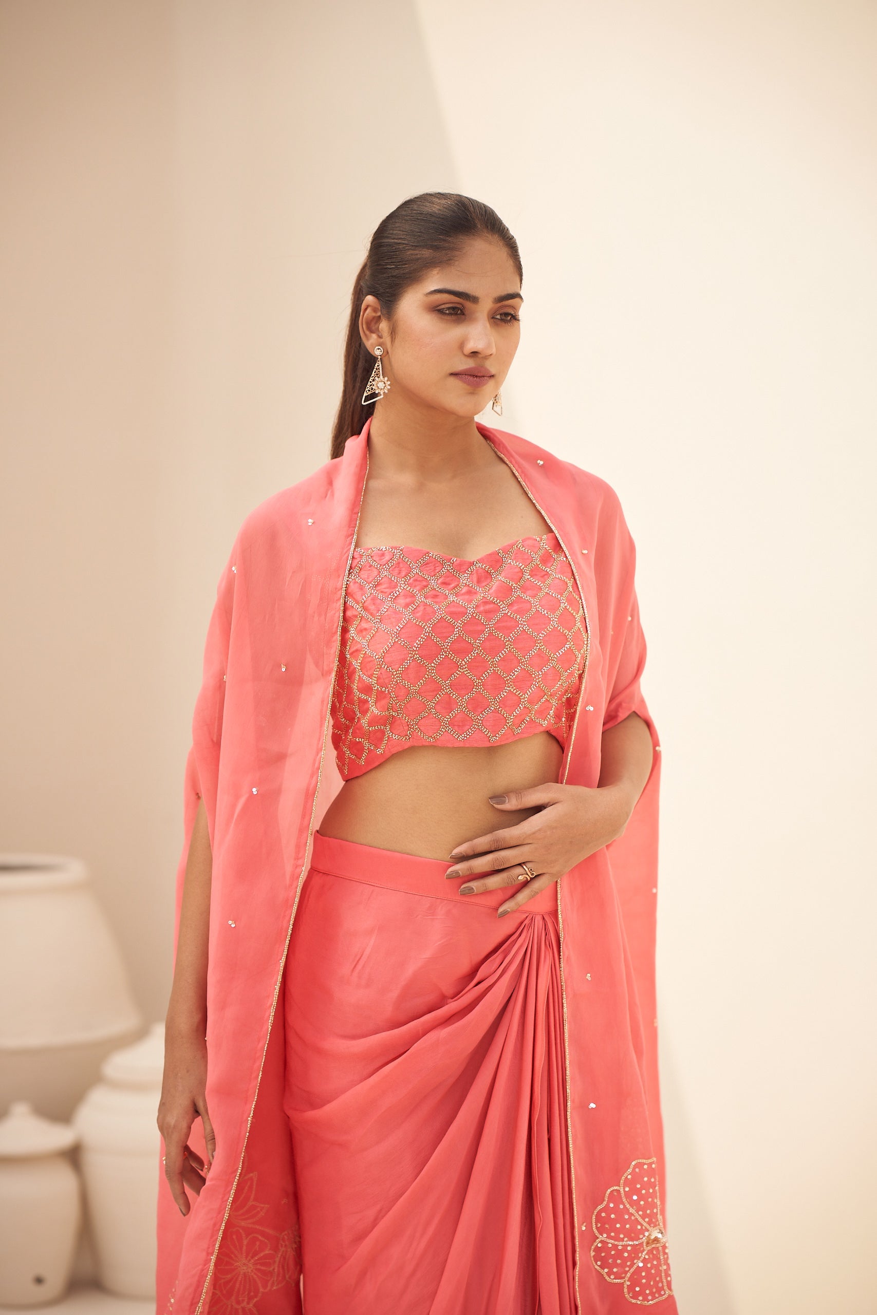 Drape Skirt Set