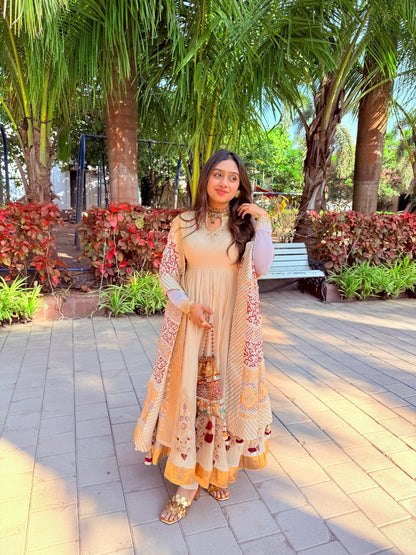 Zarin Beige Anarkali