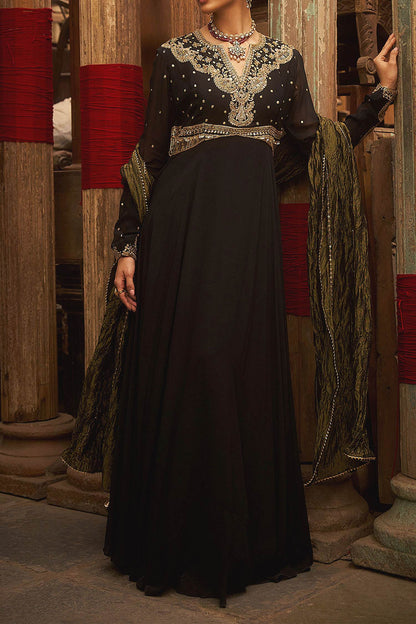 Hirika &amp; Dhruti Black Embroidered Anarkali And Dupatta Set For Kids Online at Aza Fashions
