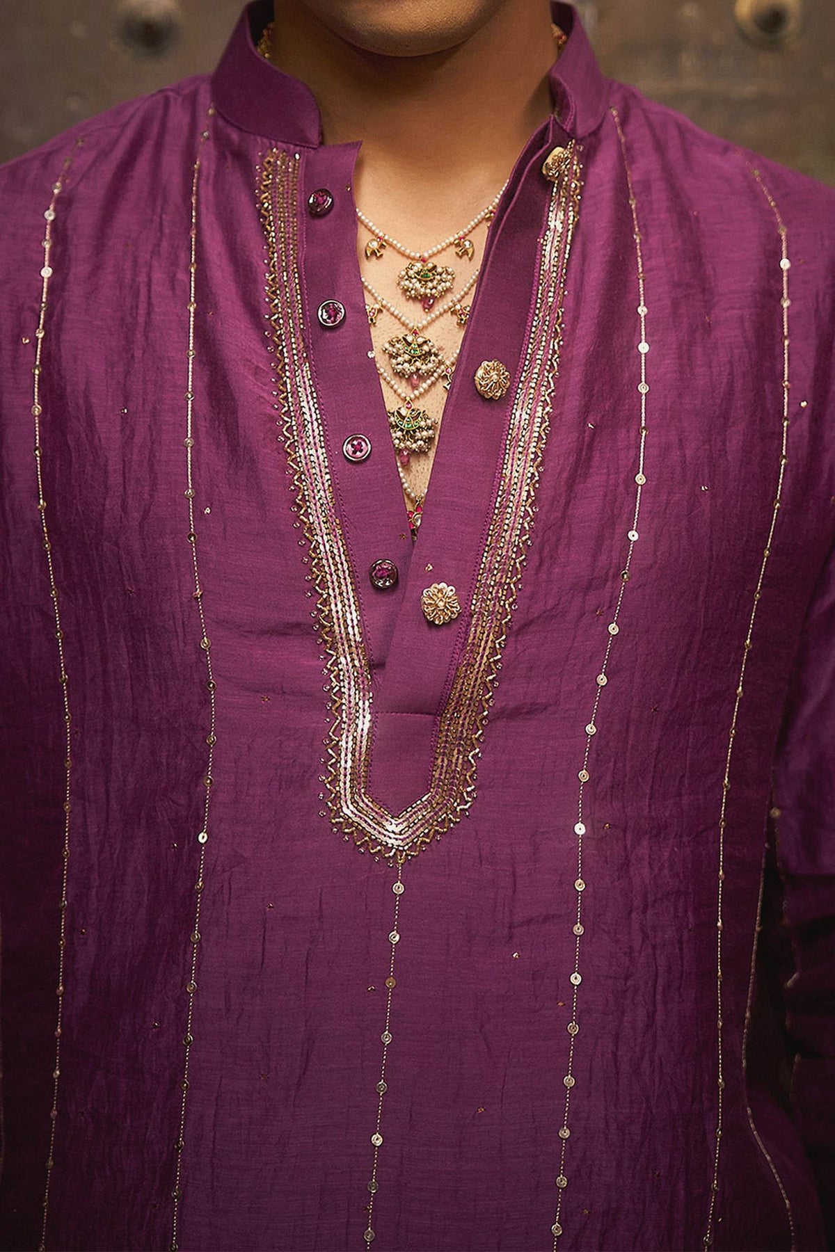 Shop Hirika &amp; Dhruti Purple Tikki Lines Embroidered Kurta Set For Kids Online at Aza Fashions