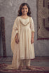 Buy Hirika & Dhruti Ivory Cotton, Organza, Chanderi, Inner Lining Hand Embroidered Anarkali Set For Kids at Aza Fashions