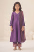 Buy Hirika & Dhruti Purple Dupatta Organza, Inner Lining Crepe, Kurta And Zari Pattern Anarkali Set For Kids at Aza Fashions