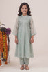 Buy Hirika & Dhruti Blue Malai Chanderi Pearls Smocked Yoke Kurta With Pant For Kids at Aza Fashions
