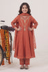 Buy Hirika & Dhruti Orange Anarkali Silk Chanderi, Dupatta Organza, Pant Hand Embroidered Set For Kids at Aza Fashions