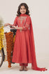 Buy Hirika & Dhruti Red Anarkali Silk Chanderi, Dupatta Organza, Pant Cotton Zardosi, Work Set For Kids at Aza Fashions