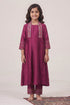 Buy Hirika & Dhruti Magenta Pant Cotton, Inner Anarkali And Jacket Silk Chanderi Embroidered Set For Kids at Aza Fashions