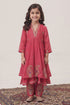Buy Hirika & Dhruti Pink Malai Chanderi Marodi Embroidered Anarkali Pant Set For Kids at Aza Fashions