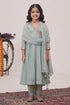 Buy Hirika & Dhruti Blue Malai Chanderi Sequin, Thread And Embroidered Angarkha Pant Set For Kids at Aza Fashions