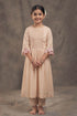 Buy Hirika & Dhruti Beige Chanderi Smocked Gathered Kurta And Pant Set For Kids at Aza Fashions