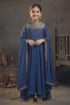 Buy Hirika & Dhruti Blue Churidar Lycra, Dupatta Organza, Anarkali Chinnon Embroidered Set For Kids at Aza Fashions