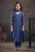 Buy Hirika & Dhruti Blue Dupatta Organza, Kurta Silk Chanderi, Pant Embroidered Straight Set For Kids at Aza Fashions