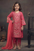 Buy Hirika & Dhruti Pink Organza, Cotton Silk Gota Work Kurta Dhoti Pant Set For Kids at Aza Fashions