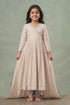 Buy Hirika & Dhruti Beige Dupatta Organza Silk, Pant Cotton, Hand Embroidered Pleated Set For Kids at Aza Fashions