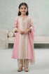 Buy Hirika & Dhruti Beige Dupatta Organza, Kurta Silk, Pant Cotton Marodi Work Embroidered Set For Kids at Aza Fashions