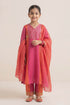Buy Hirika & Dhruti Rust Two Tone Embroidered Kurta Set For Kids at Aza Fashions