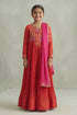 Buy Hirika & Dhruti Orange Embroidered Patchwork Anarkali Set For Kids at Aza Fashions