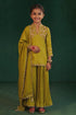 Hirika & Dhruti Green Moti Embroidered Kurta Set For Kids