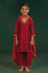 Buy Hirika & Dhruti Red Silk Embroidered Kurta Set For Kids at Aza Fashions
