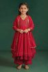 Buy Hirika & Dhruti Red Double Layer Anarkali Set For Kids at Aza Fashions