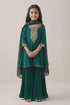 Buy Hirika & Dhruti Green Tikki Work Anarkali Sharara Set For Kids at Aza Fashions