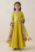 Buy Hirika & Dhruti Lime Moti Work Anarkali And Colorful Dupatta For Kids at Aza Fashions